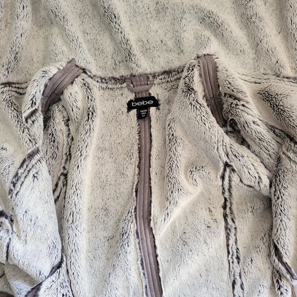 BEBE Suede Cowl Neck Moto Jacket - Picture 5 of 8